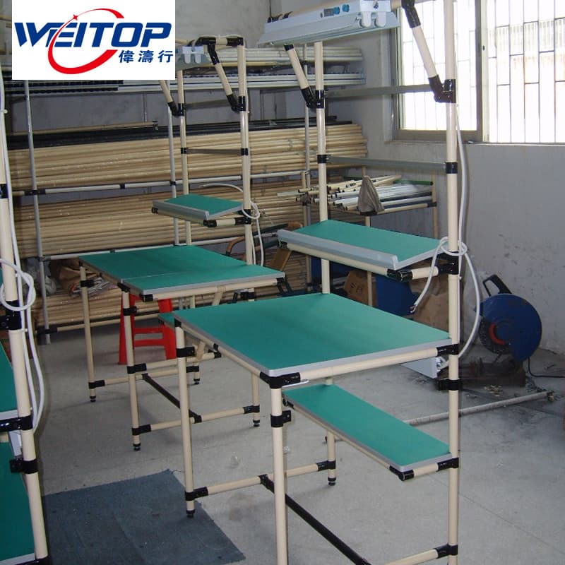 Supply of lean wire bar workbench pulley mobile workshop repair soldering table with enclosure anti-static operating table 4