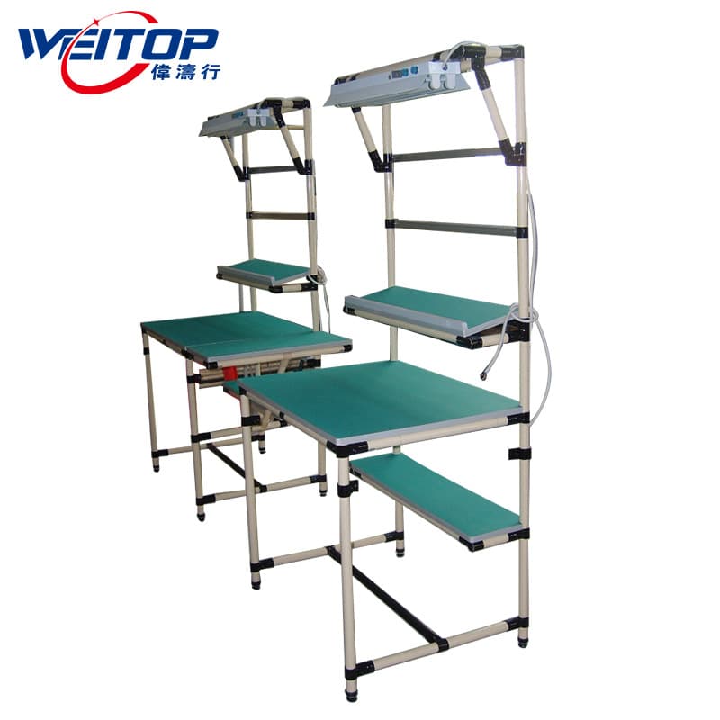 Supply of lean wire bar workbench pulley mobile workshop repair soldering table with enclosure anti-static operating table 1