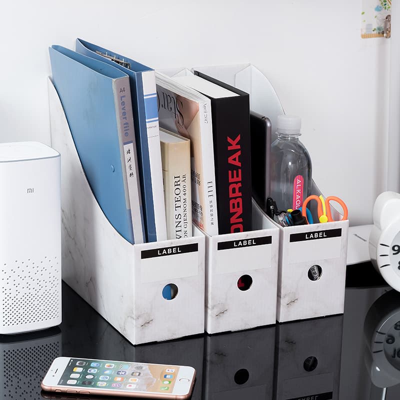 Office Supplies Document Rack Document Box Box Dormitory Desktop Organizing Box Student Desk Storage Rack Book Stand 3