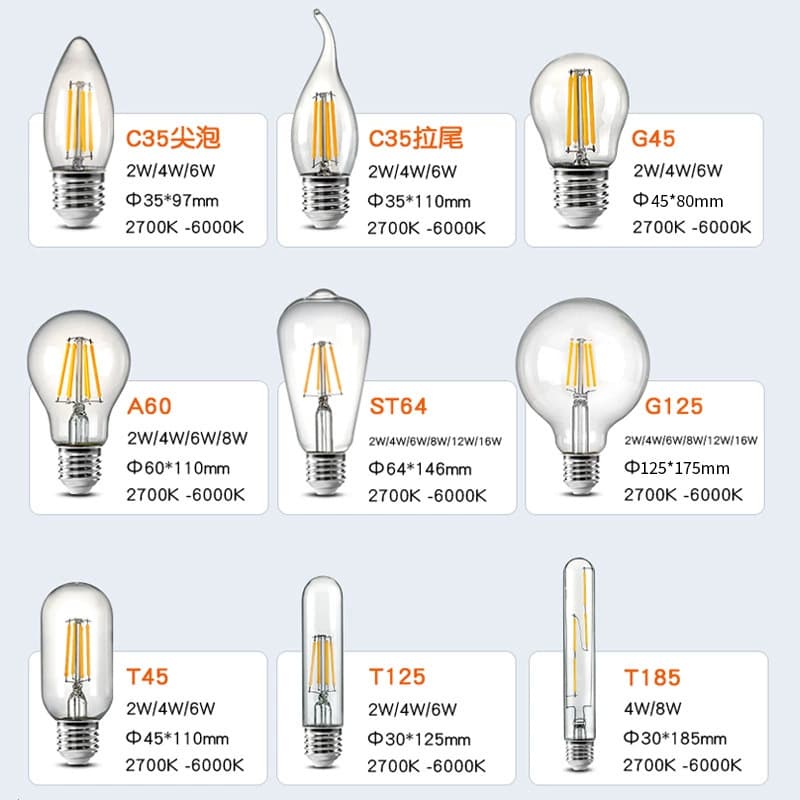 Edison led filament bulb tungsten filament retro e27 screw led energy saving bulb manufacturer smart home lighting 3