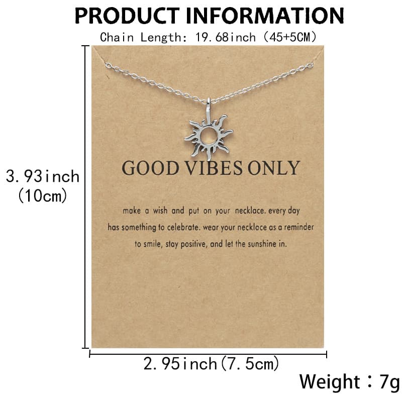 Cross-border exclusive supply of gold sun god necklace, light pendant, silver sun short necklace, women's spot wholesale card clavicle chain 4