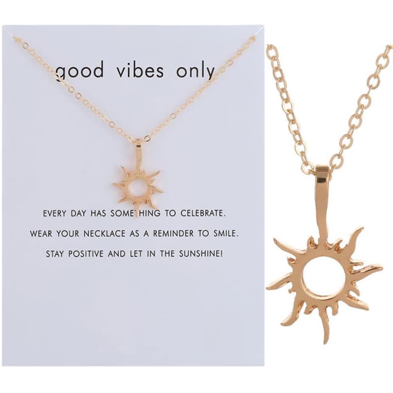 Cross-border exclusive supply of gold sun god necklace, light pendant, silver sun short necklace, women's spot wholesale card clavicle chain 5