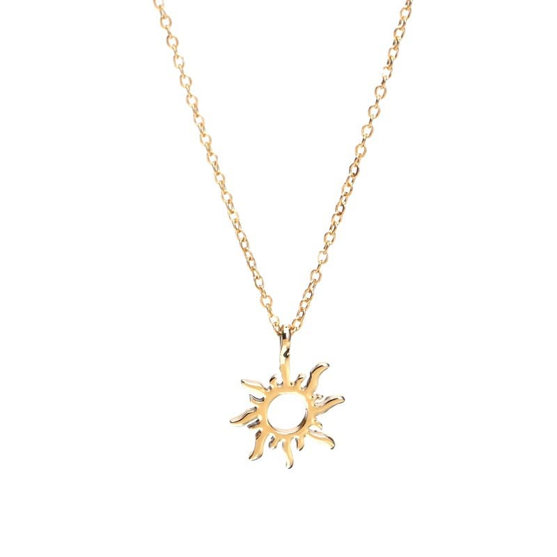 Cross-border exclusive supply of gold sun god necklace, light pendant, silver sun short necklace, women's spot wholesale card clavicle chain 6