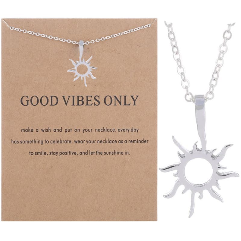 Cross-border exclusive supply of gold sun god necklace, light pendant, silver sun short necklace, women's spot wholesale card clavicle chain 7