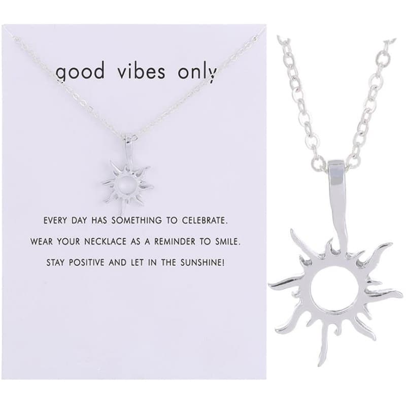 Cross-border exclusive supply of gold sun god necklace, light pendant, silver sun short necklace, women's spot wholesale card clavicle chain 8