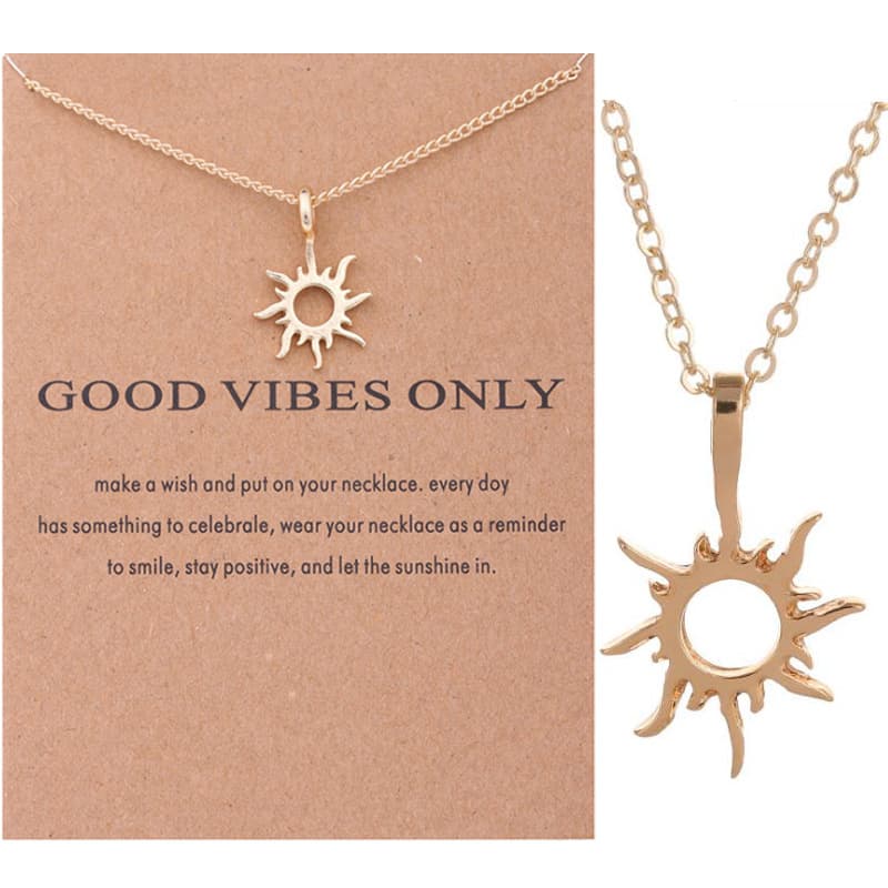 Cross-border exclusive supply of gold sun god necklace, light pendant, silver sun short necklace, women's spot wholesale card clavicle chain 9