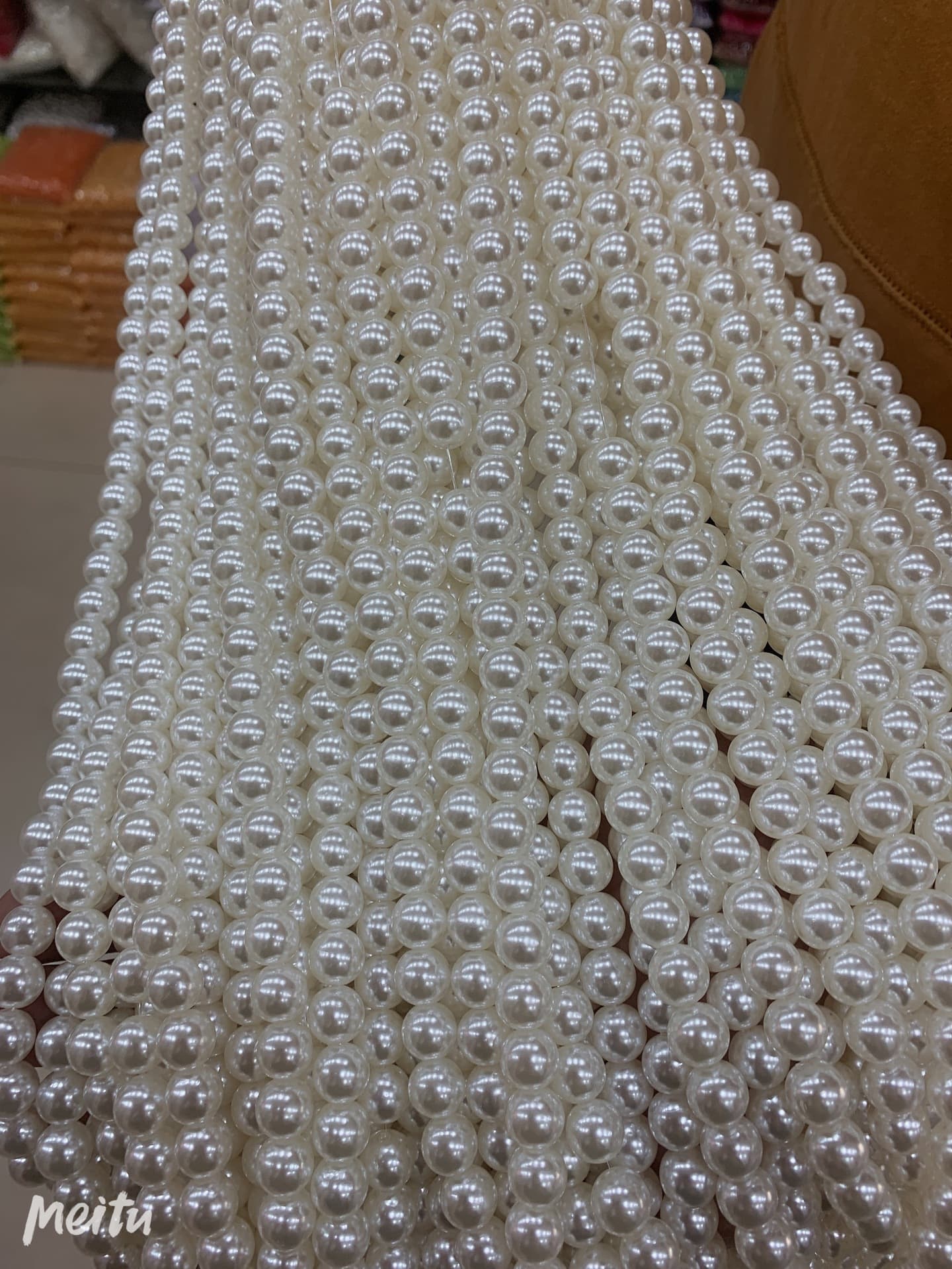 Manufacturer supplies straight hole ABS imitation pearl off-white perforated pearl jewelry clothing accessories straight hole pearl accessories 4