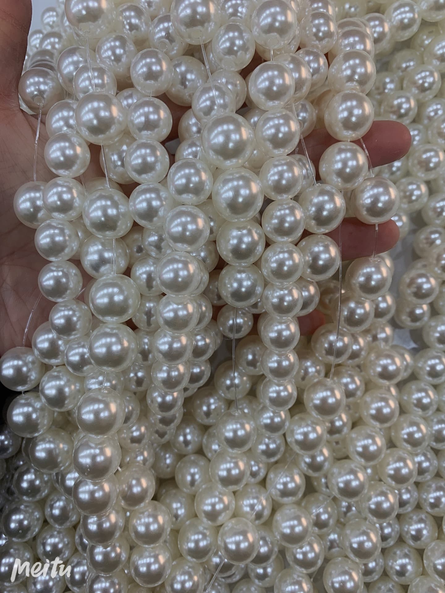 Manufacturer supplies straight hole ABS imitation pearl off-white perforated pearl jewelry clothing accessories straight hole pearl accessories 6