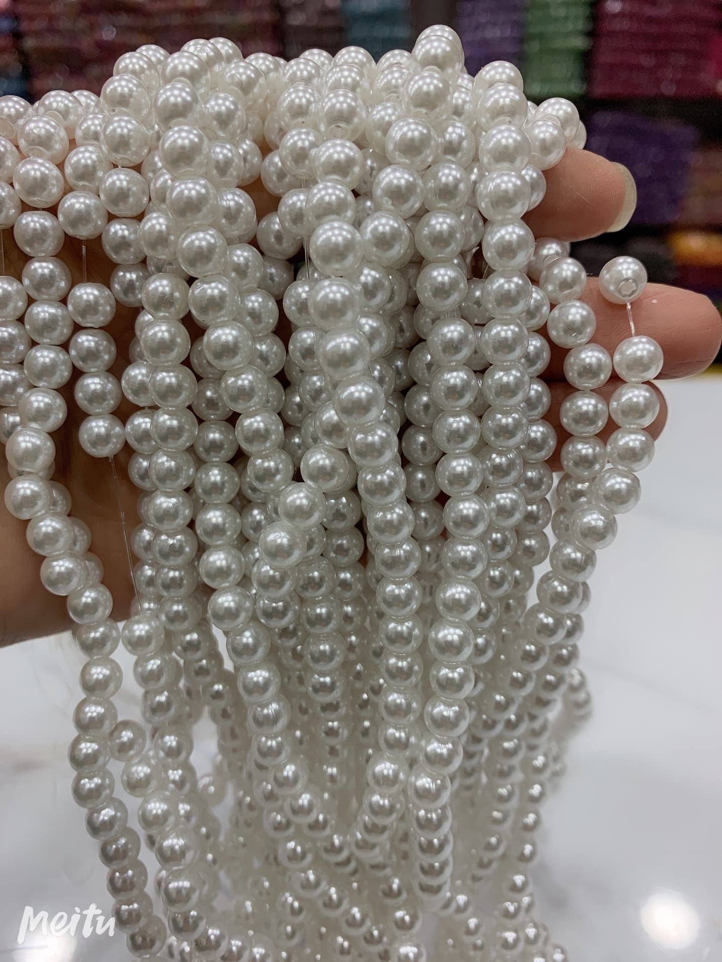 Manufacturer supplies straight hole ABS imitation pearl off-white perforated pearl jewelry clothing accessories straight hole pearl accessories 7