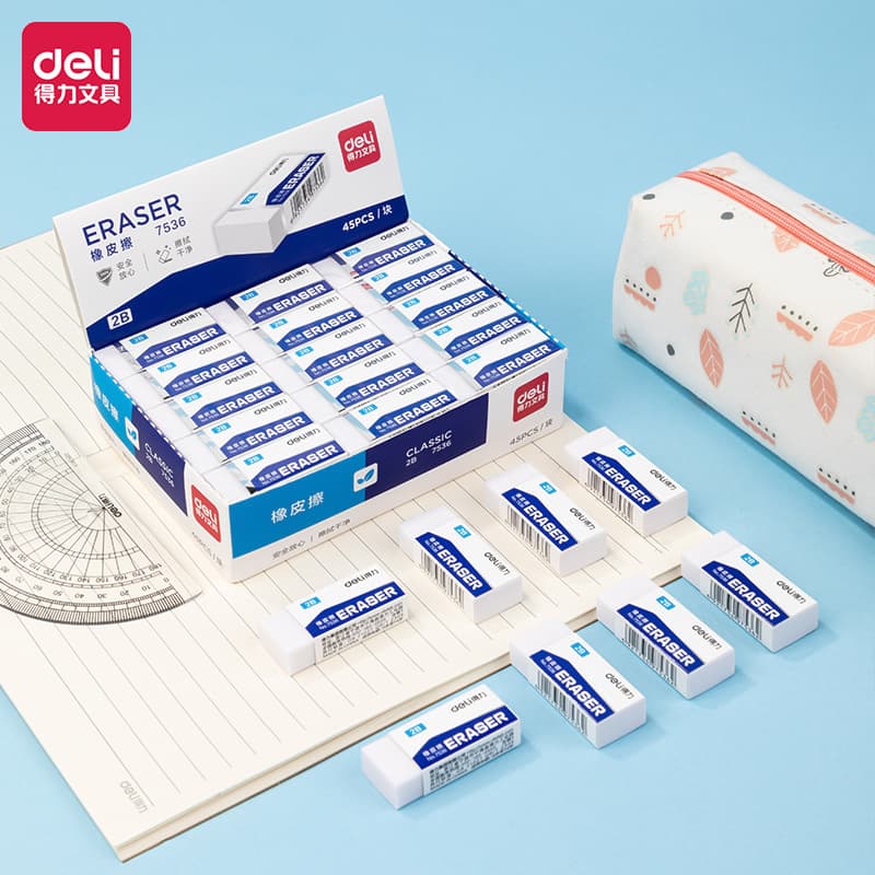 Deli 7536 eraser, children's pencil drawing eraser, student eraser, small eraser stationery wholesale 1