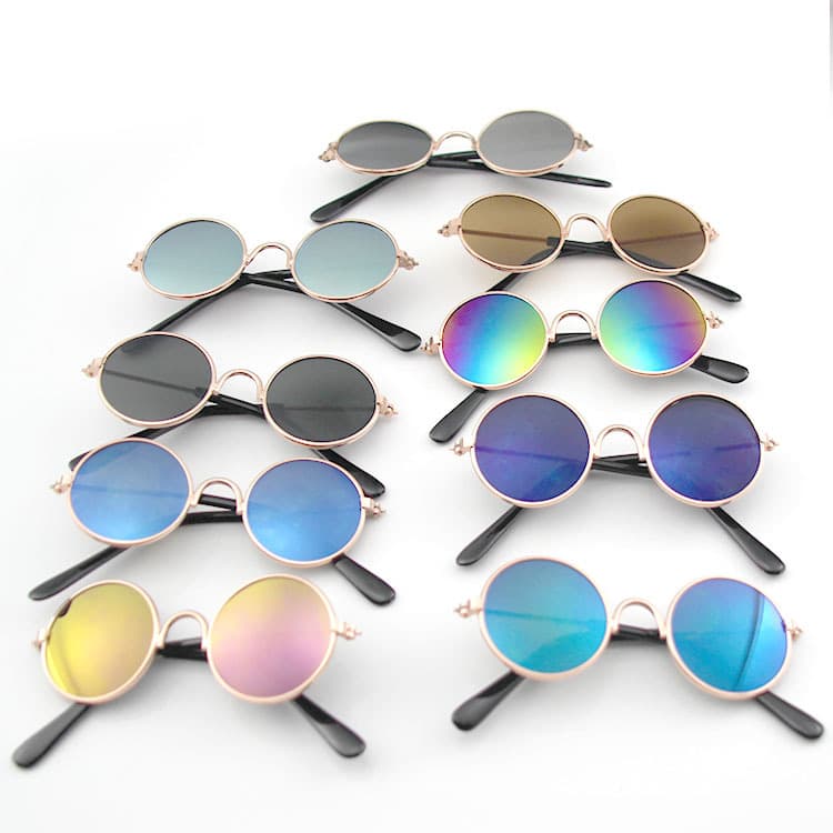 Cat Sunglasses Anti-UV Trendy Cool Accessories Love Glasses Metal Glasses Pet Supplies Sunglasses 2