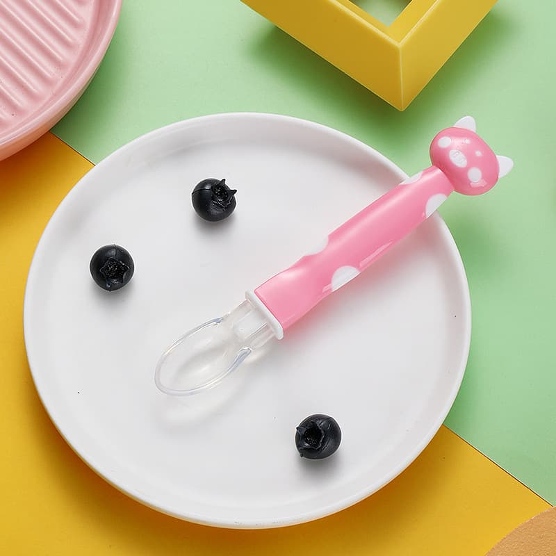 Baby silicone spoon, baby feeding spoon, soft head feeding spoon, baby eating training spoon, feeding feeding spoon 8