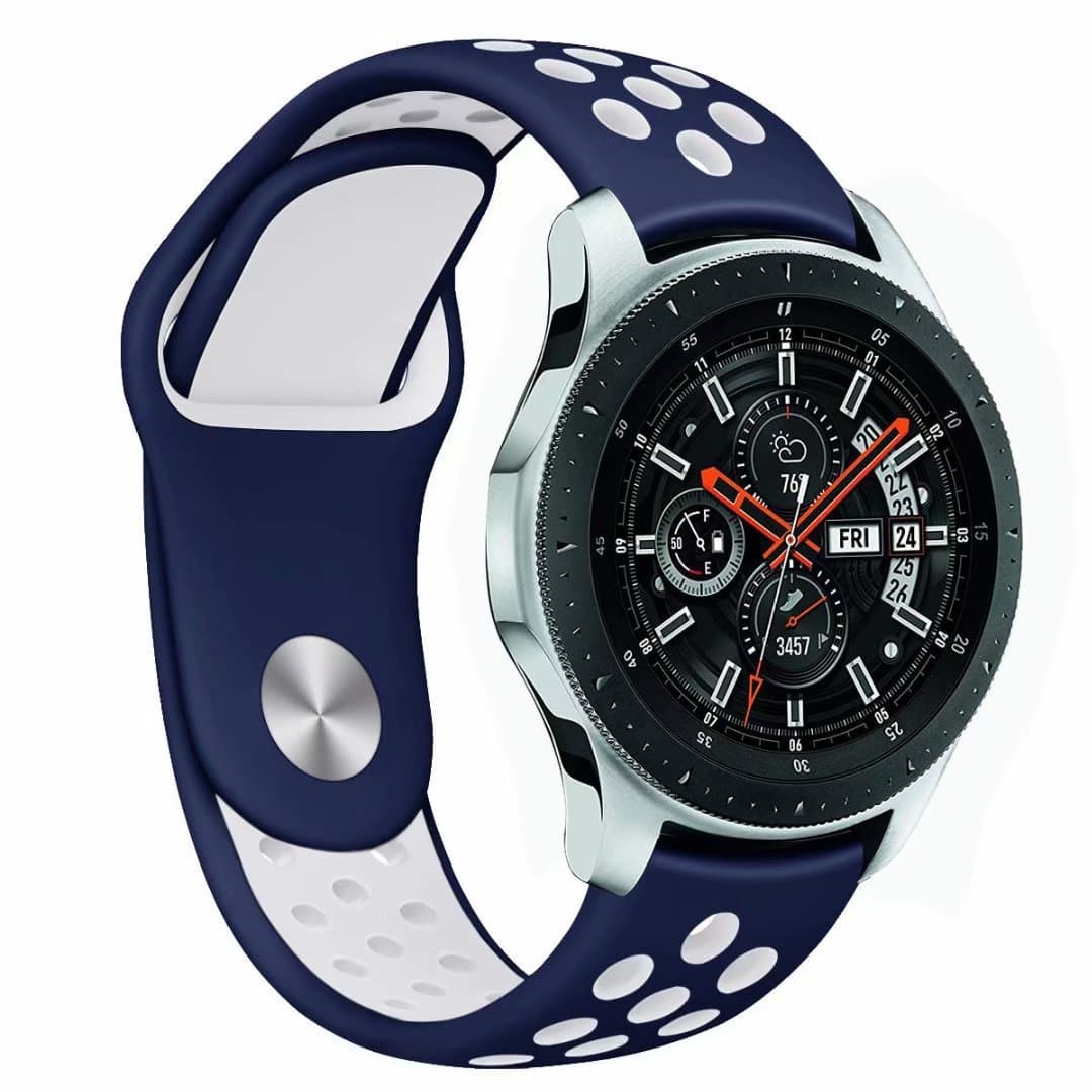 Suitable for Huawei GT5/4 Samsung gearS3 Huami Amazfit2 two-color silicone strap 20mm22mm smart 5