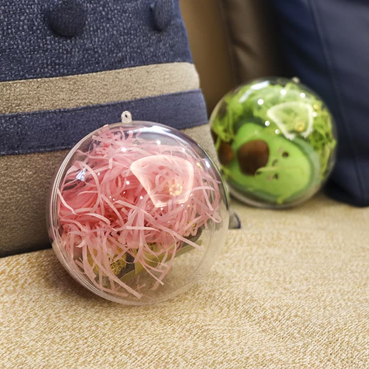 Christmas ball high transparent acrylic ball hollow ball holiday decoration gift creative ball plastic ball eternal flower hanging ball 4