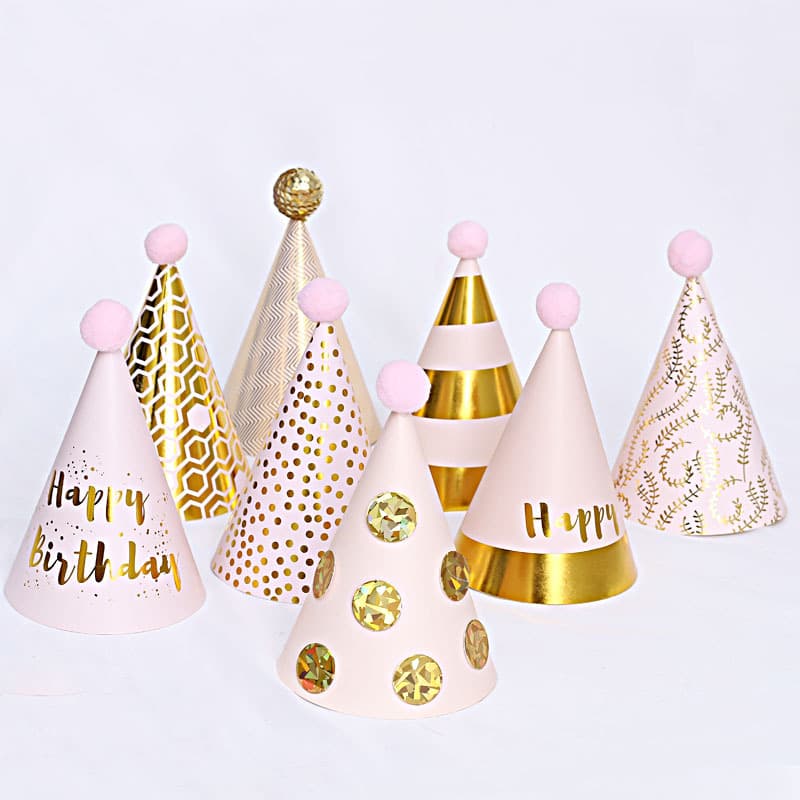 Birthday Party Hat Plush Ball Gold Ball Sequin Ball Party Birthday Hat Baby and Child Dress Up Birthday Hat 4