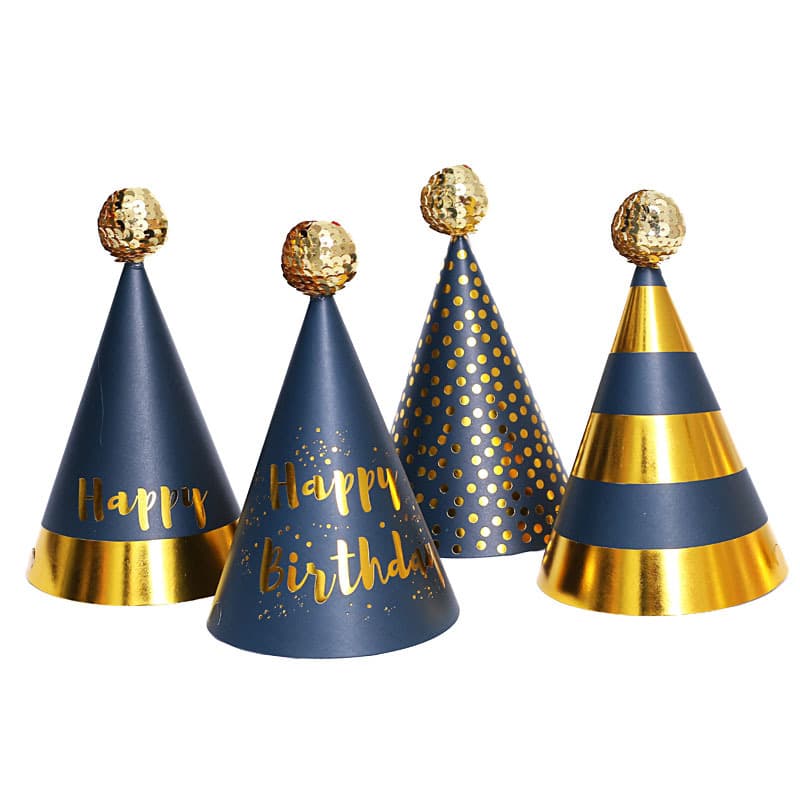Birthday Party Hat Plush Ball Gold Ball Sequin Ball Party Birthday Hat Baby and Child Dress Up Birthday Hat 5