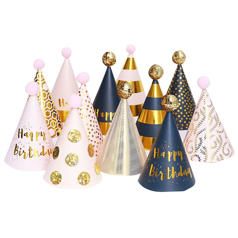 Birthday Party Hat Plush Ball Gold Ball Sequin Ball Party Birthday Hat Baby and Child Dress Up Birthday Hat 6
