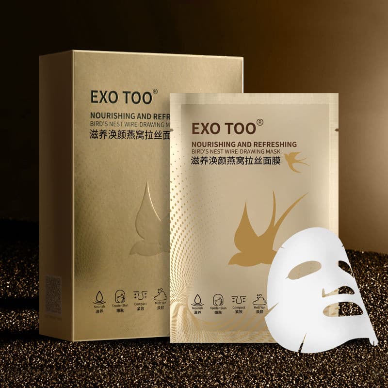 EXO TOO 10-piece boxed bird's nest facial mask, hydrating and moisturizing, brushed facial mask silk, skin care products wholesale dropshipping 2