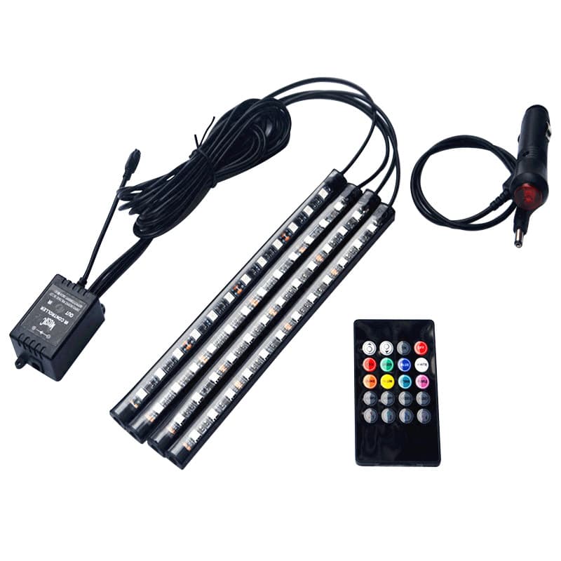 Car LED ambient light, one-to-one foot music rhythm light, foreign trade AliExpress car interior modification light bar 6