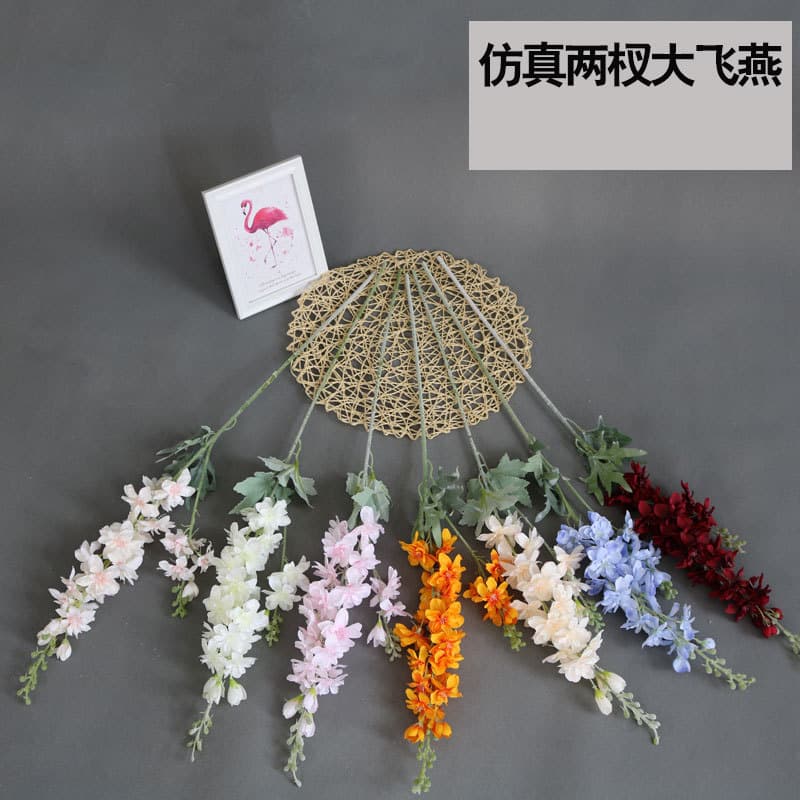 New wedding simulation large delphinium artificial flowers fake flower vase wedding hall decoration placement accessories simulation flowers 1