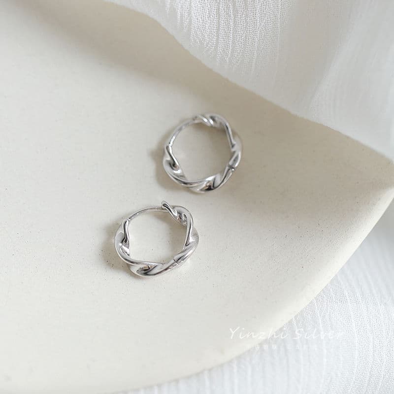 S925 silver earrings 2024 new trendy earrings for women with cold style niche circle earrings and versatile temperament