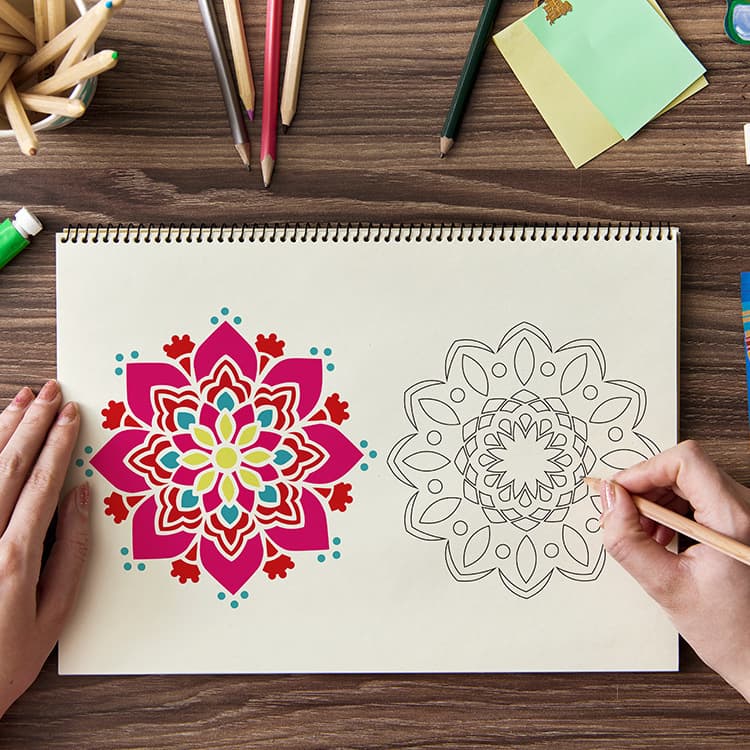 Amazon hot selling mandala template plastic hollow drawing template diy art accessories drawing ruler factory direct sale 3