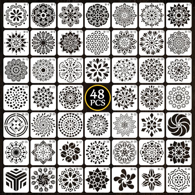 Amazon hot selling mandala template plastic hollow drawing template diy art accessories drawing ruler factory direct sale 5