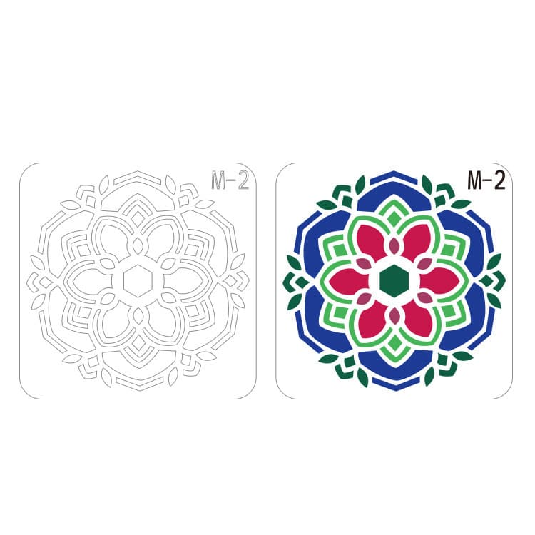Amazon hot selling mandala template plastic hollow drawing template diy art accessories drawing ruler factory direct sale 6