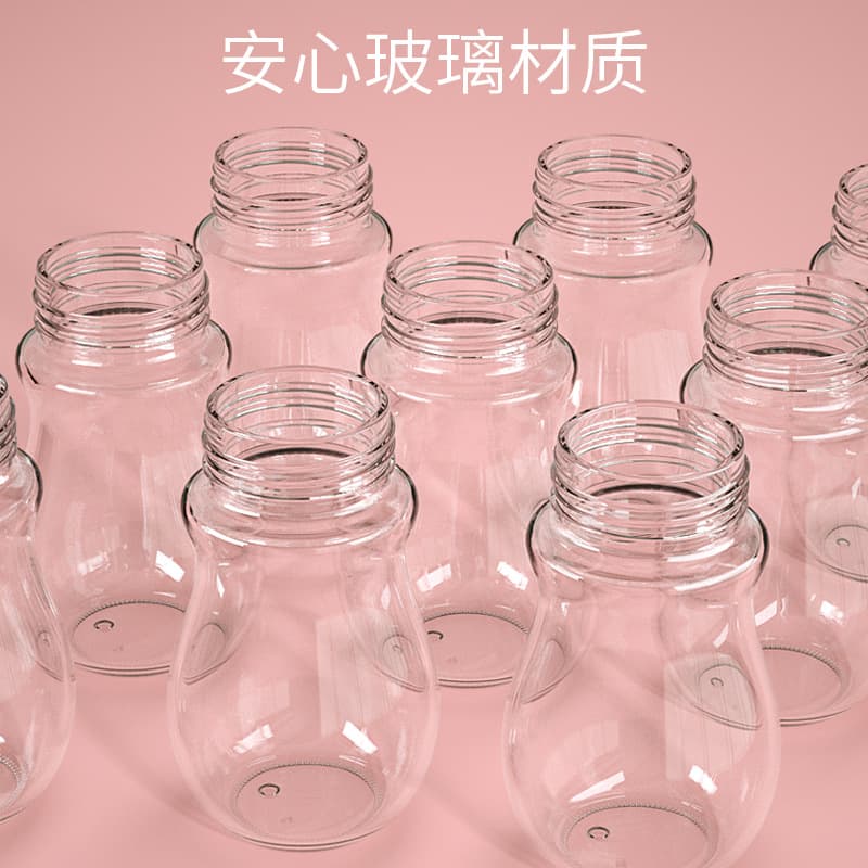 Baby glass bottle, newborn wide-diameter pacifier with straw, silicone anti-fall sleeve, baby feeding and weaning artifact 4