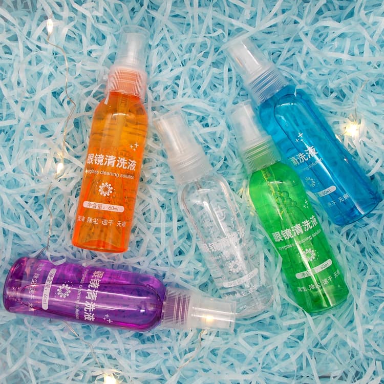 [Manufacturer wholesale] 60ml glasses cleaning liquid detergent water transparent color bottle spray printed advertising store name LOGO 3