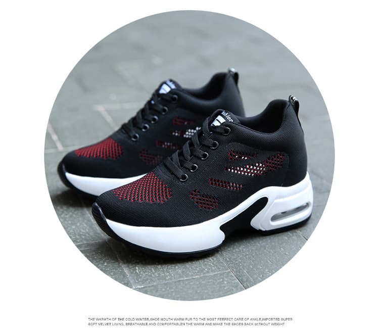 Shoe factory wholesale spring soft-soled mesh breathable inner height-increasing women's shoes sports running shoes platform shoes summer casual shoes 7