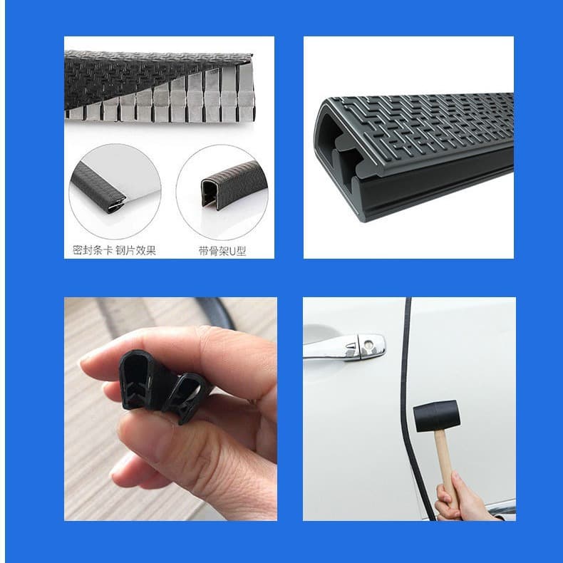 Car door anti-collision seal strip, anti-scratch door rubber strip, U-shaped protective strip, door and window soundproof edge seal strip 4