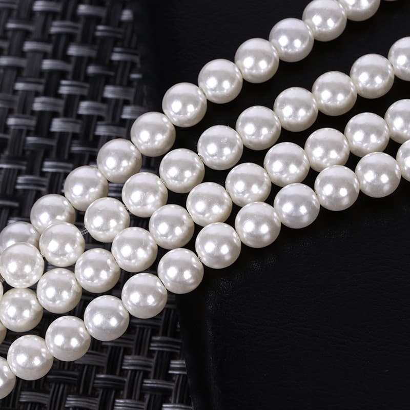 Manufacturer's paint high-gloss ABS perforated imitation pearl iron wire straight hole high quality round fake pearl DIY beads loose beads 3
