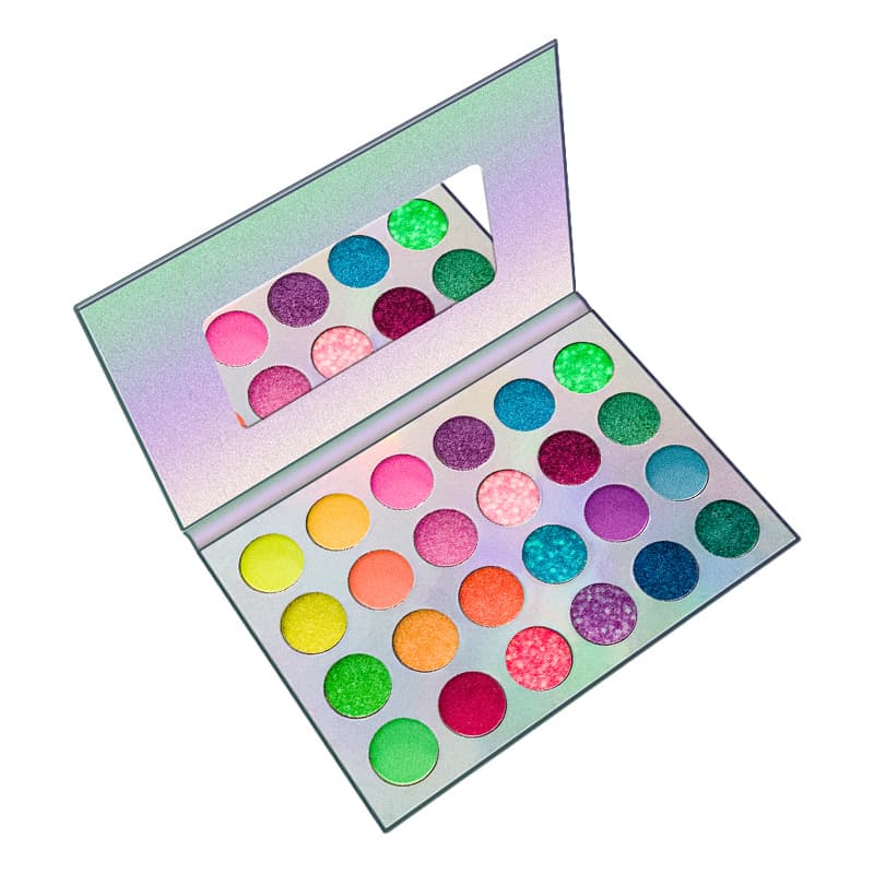 Spot wholesale luminous eye shadow colorful fluorescent powder makeup palette glitter eye shadow 24 colors eye shadow without logo 7