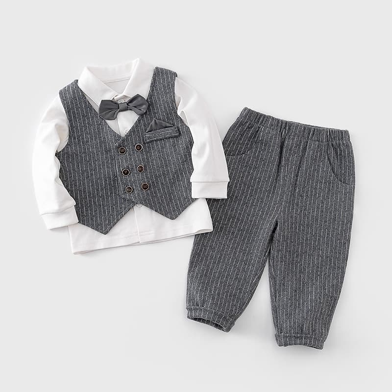 Children's Clothing Autumn Clothing Category A Boys' Suits Spring and Autumn Infant Dresses British Baby Boy Small Suits Cross-border 3