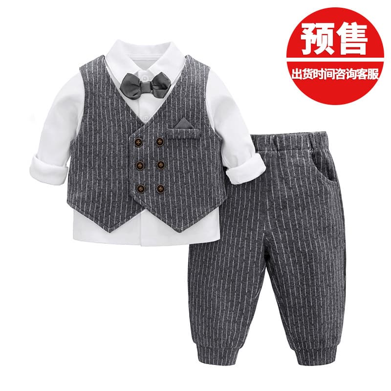 Children's Clothing Autumn Clothing Category A Boys' Suits Spring and Autumn Infant Dresses British Baby Boy Small Suits Cross-border 7