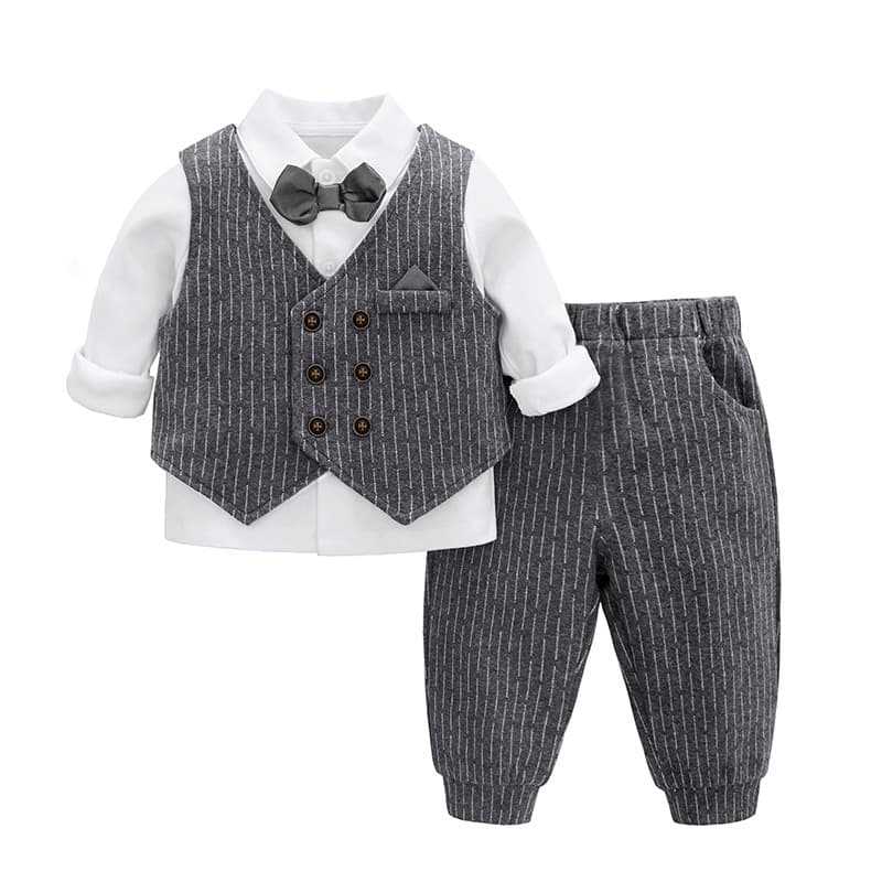 Children's Clothing Autumn Clothing Category A Boys' Suits Spring and Autumn Infant Dresses British Baby Boy Small Suits Cross-border 1