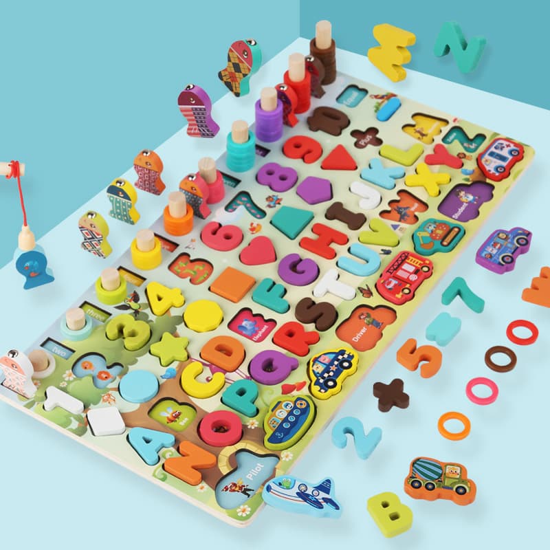 Young children's toys digital puzzle building blocks 1 year old 2 babies early education puzzle development boys and girls magnetic fishing 3