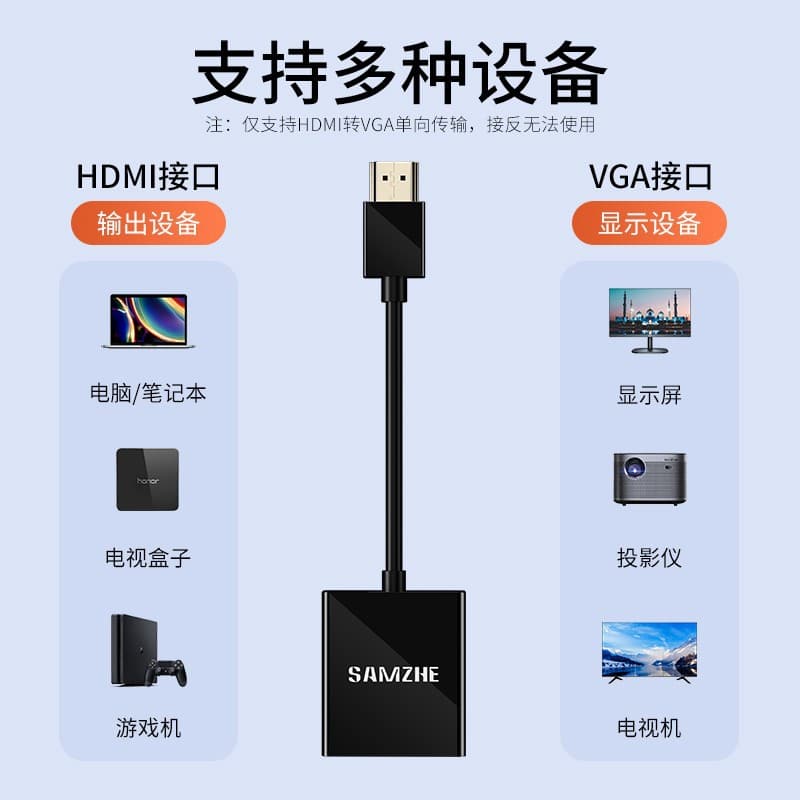 New product Shanze HDMI to VGA cable converter HD video adapter adapter HV-2020 3