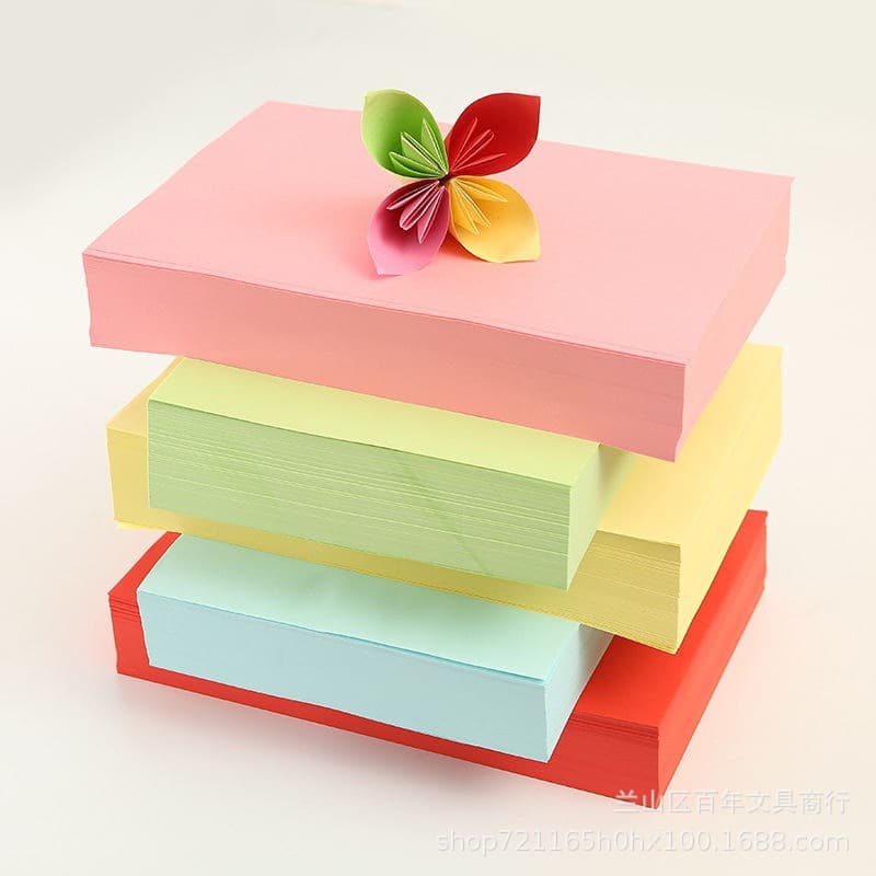 Free shipping A4 copy paper 100 sheets 70g color printing paper children's art office printing paper Huiyang stationery wholesale 5