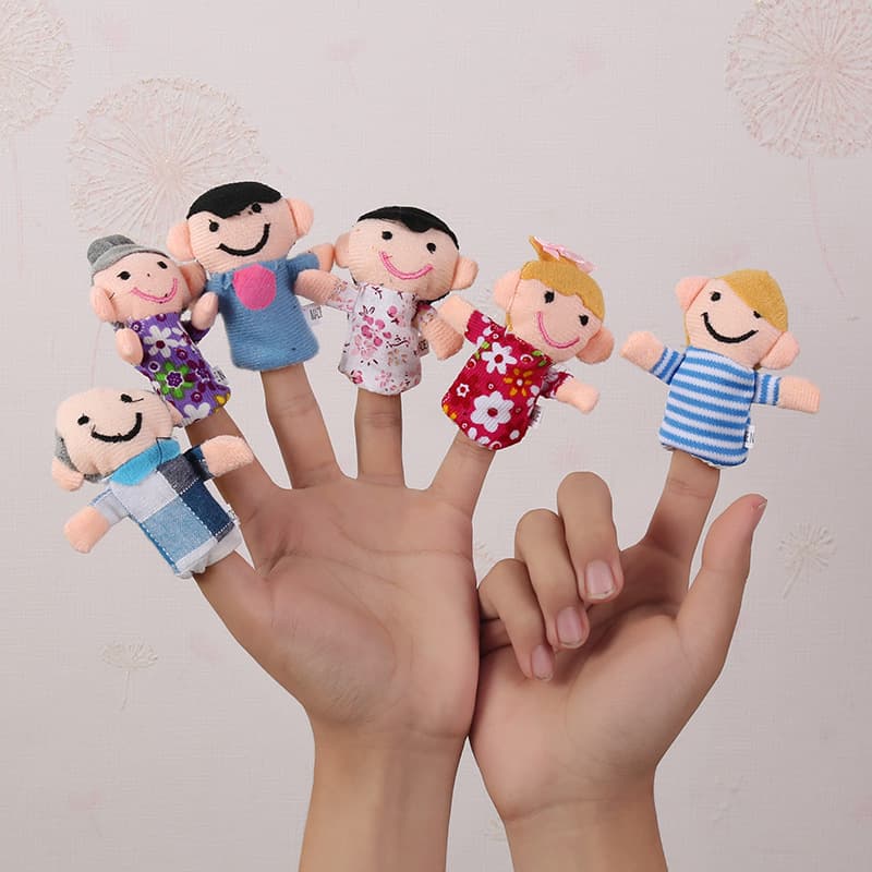 Cartoon hand puppets, finger puppets, baby children's storytelling, early education, educational comfort dolls, plush small toys 5