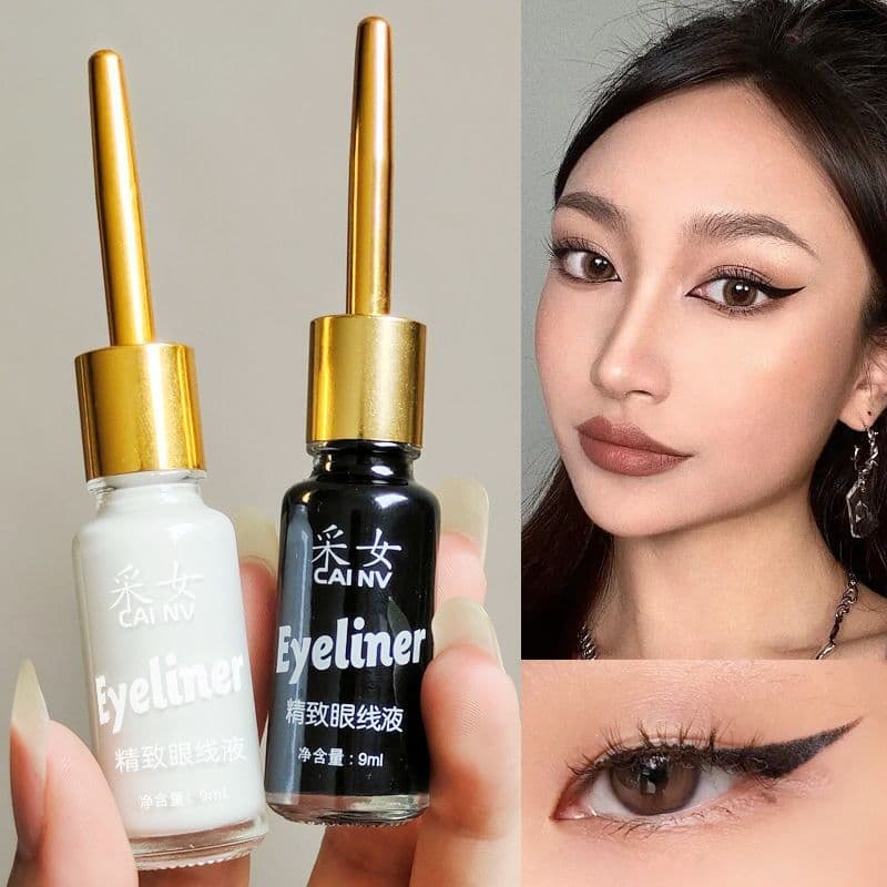 Liquid eyeliner extremely fine black novice student beginner soft tip eyeliner waterproof and sweat-proof long-lasting non-smudged female 1