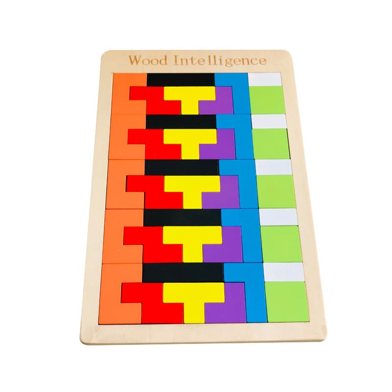 Cross-border Tetris manufacturers wholesale wooden puzzles wooden building blocks game puzzles children's educational educational toys 6