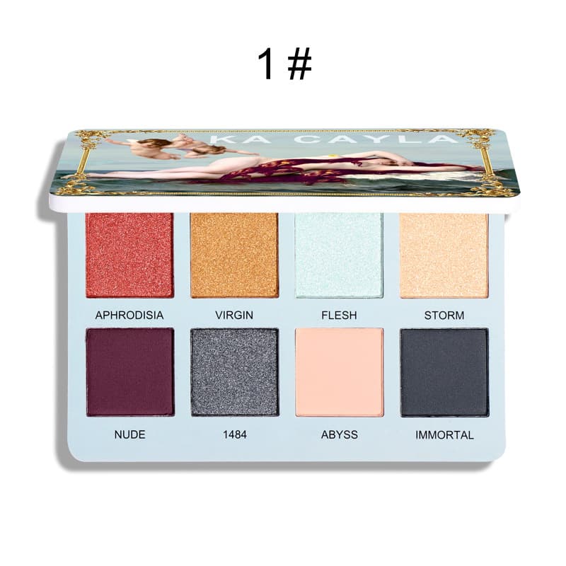 Foreign trade cosmetics KA CAYLA 8-color eyeshadow palette EVA matte eyeshadow metallic pearlescent flash foreign trade cross-border 3