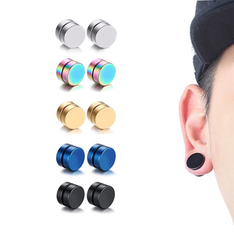 Supply magnet earrings without pierced earrings, strong magnetic magnets, fake earrings for boys and girls, colored diamond earrings 1