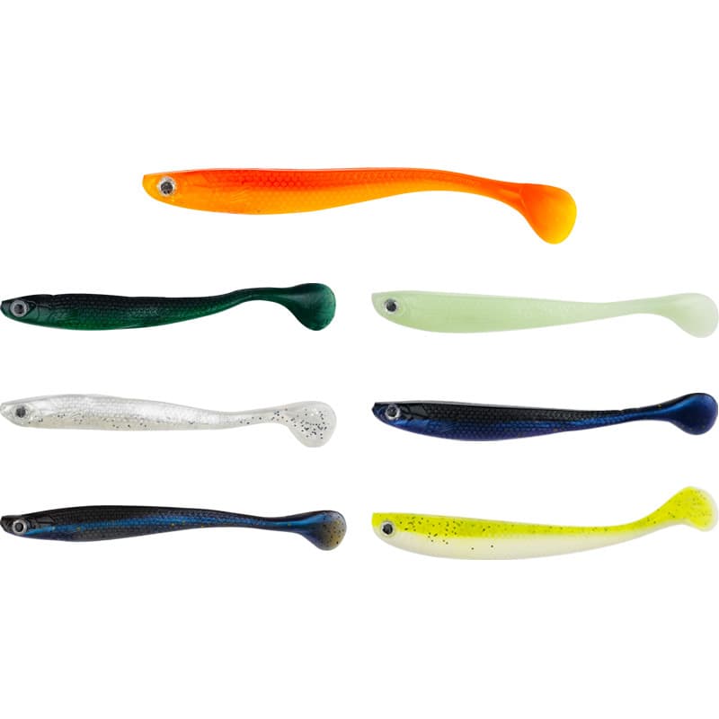 New bagged white-striped T-tail fish lure, 10 pieces of simulated soft worms in stock, colored mandarin fish white-striped fake bait 6