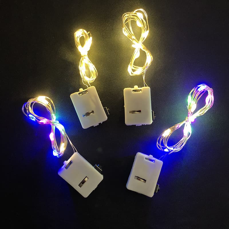 1 meter 10 light warm color LED light string copper light line three-speed flash cake flower decoration light bar accessories gift box string light 3