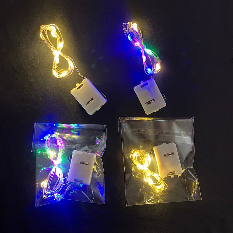 1 meter 10 light warm color LED light string copper light line three-speed flash cake flower decoration light bar accessories gift box string light