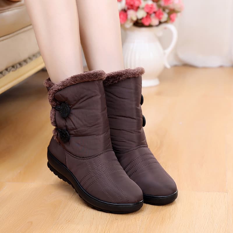 Winter plus velvet warm mother cotton boots flat non-slip waterproof short boots tendon sole snow boots drop shipping 4