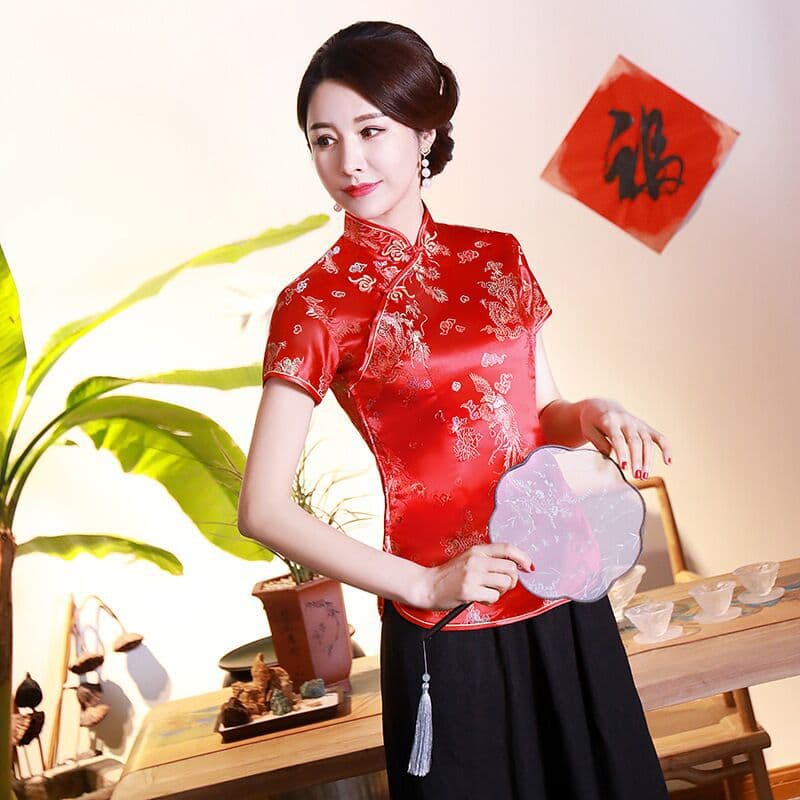 Tang suit top, young style, improved girl, retro Republic of China, Chinese style, old Shanghai sexy and elegant cheongsam 6